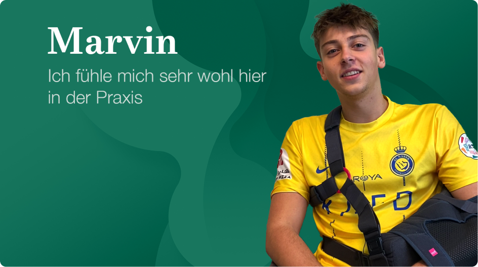 Marvin fühlt sich als Patient sehr wohl in der Praxis.